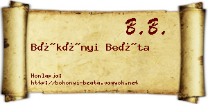 Bökönyi Beáta névjegykártya